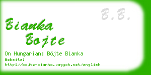 bianka bojte business card