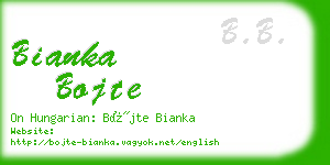 bianka bojte business card